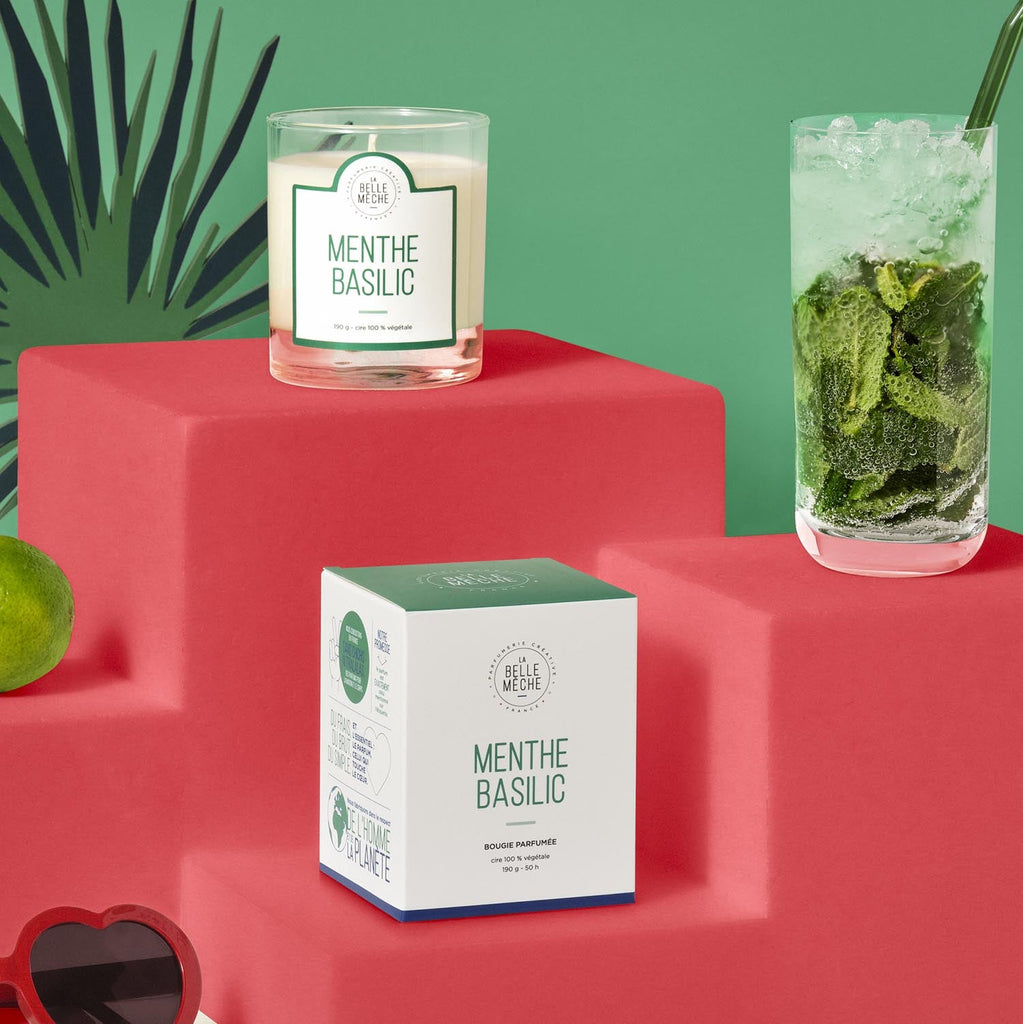 Bougie Parfumée Menthe Basilic - La Belle Mèche