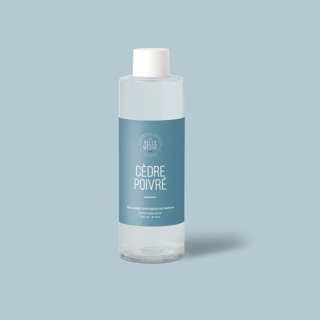 Recharge Diffuseur Cèdre Poivré et 10 tiges - La Belle Mèche