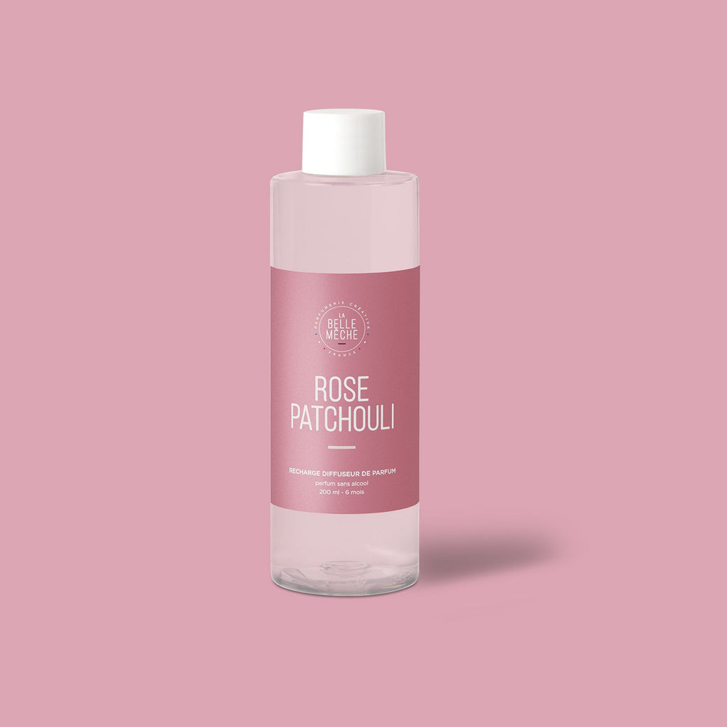 Recharge Diffuseur Rose Patchouli et 10 tiges - La Belle Mèche